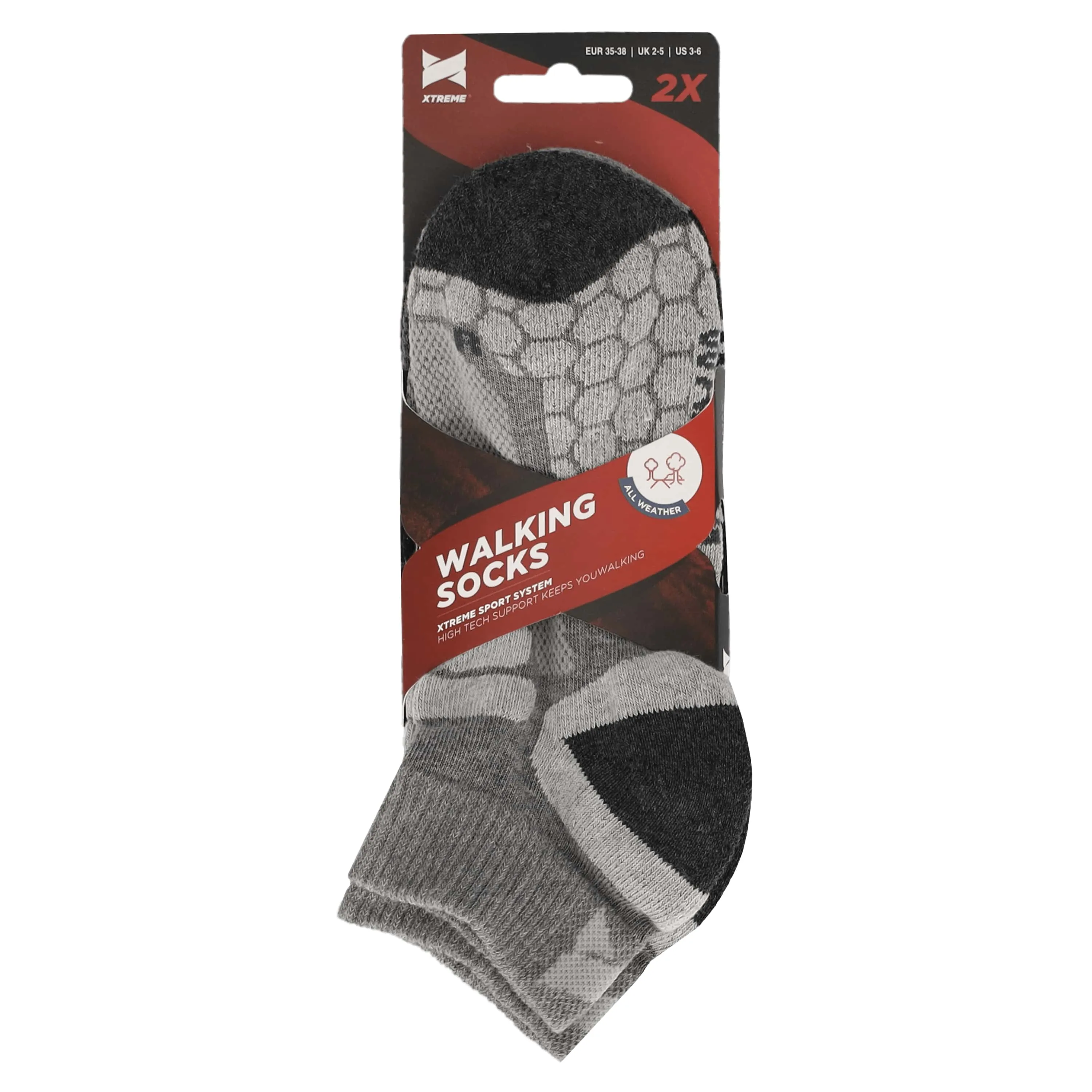 Xtreme Wandelsokken Quarter 6-pack Multi Grey