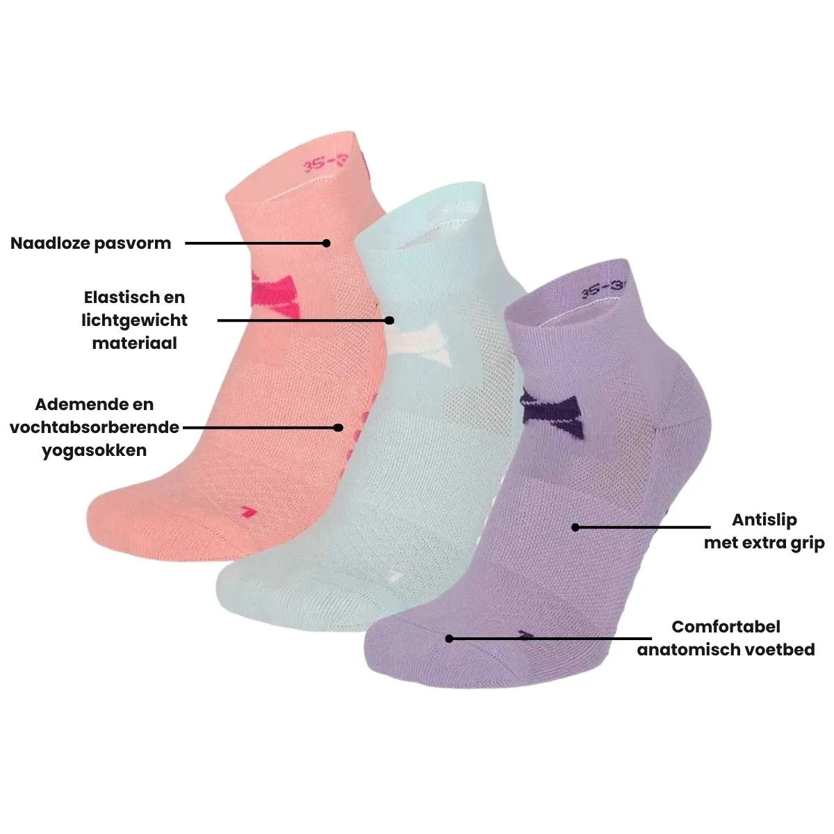 Xtreme Yoga Sokken 6-pack Pastel