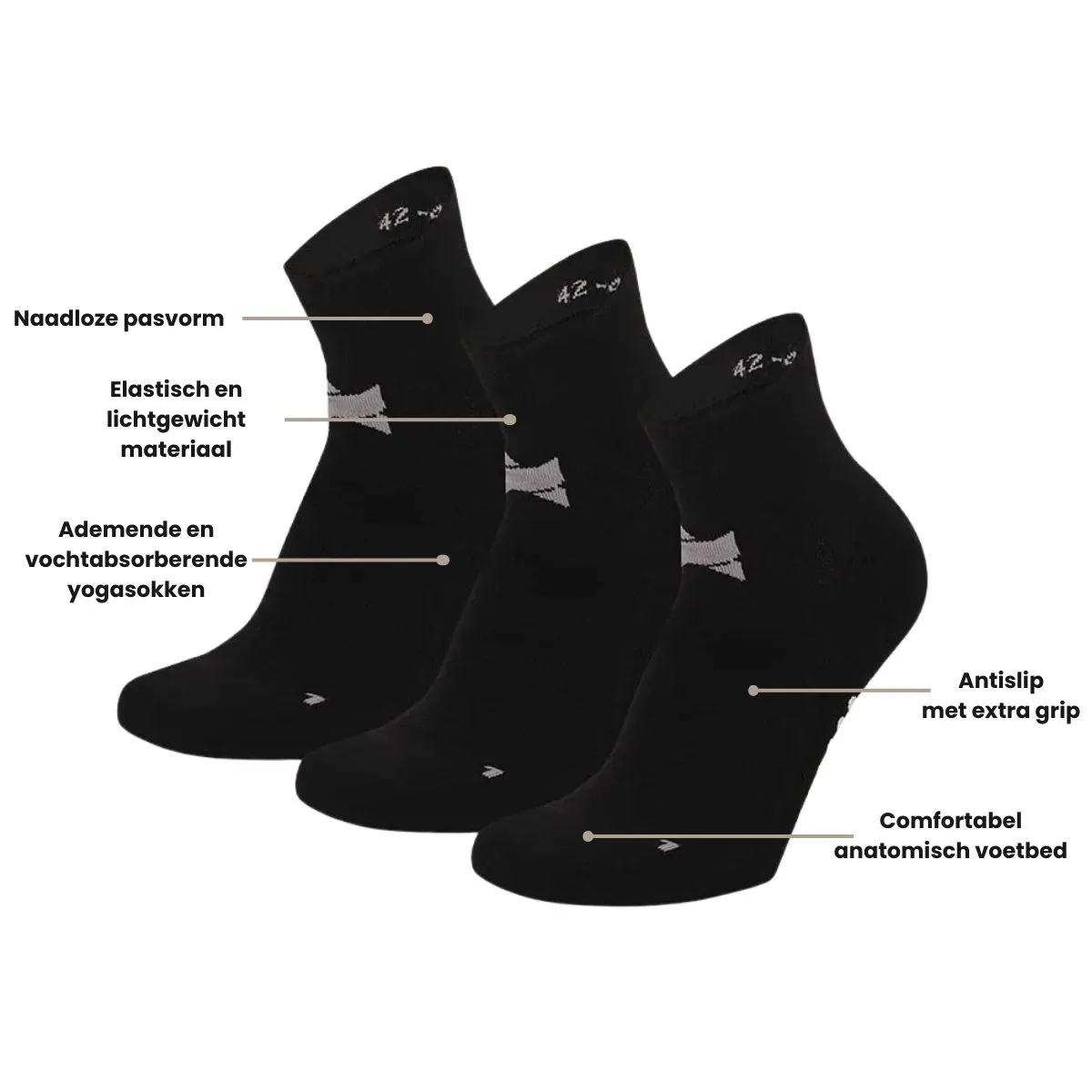 Xtreme Yoga Sokken 3-pack Zwart