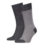 Tommy Hilfiger Sokken Heren Birdseye 2-pack Antraciet