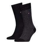 Tommy Hilfiger Sokken Heren Birdseye 2-pack Zwart