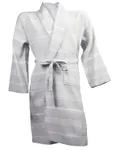 The One Towelling Hamam Badjas Light Grey/White
