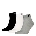 HEAD Quartersokken Training 3-pack Grijs / Wit / Zwart