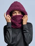 Poederbaas Balaclava Dames Fluffy Bordeaux
