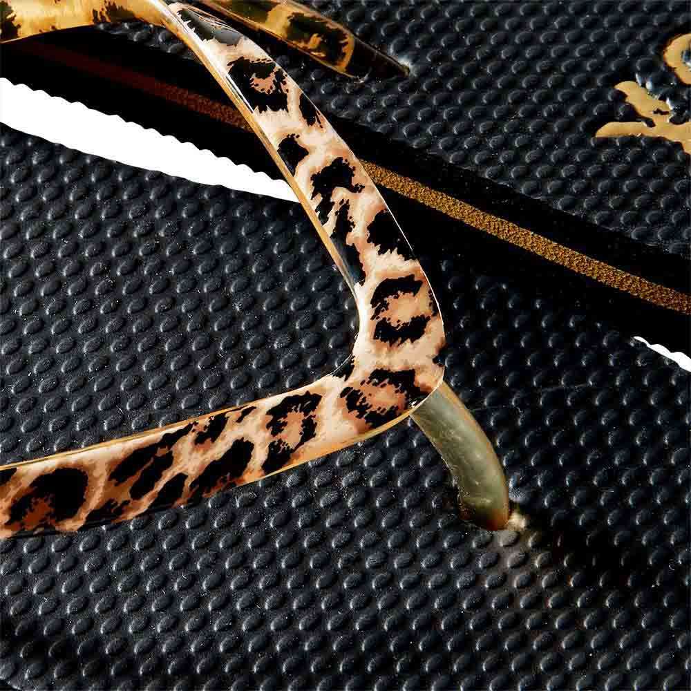 XQ Teenslippers Dames Zwart Panter 