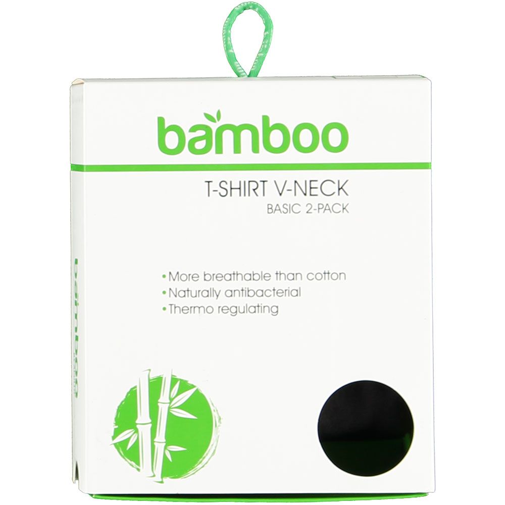 Apollo T-shirt Heren Bamboo Basic V-neck Zwart 4-pack