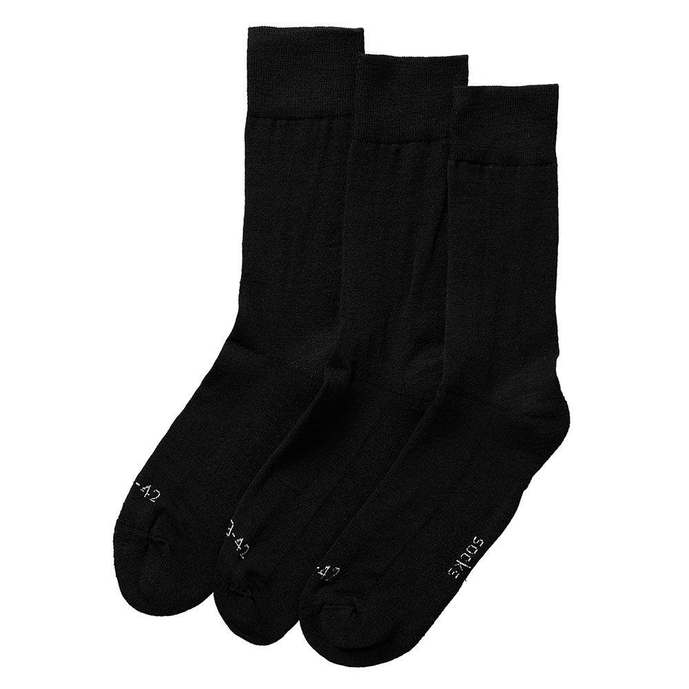 Apollo Merinowollen Sokken Badstof Zool 3-pack Zwart
