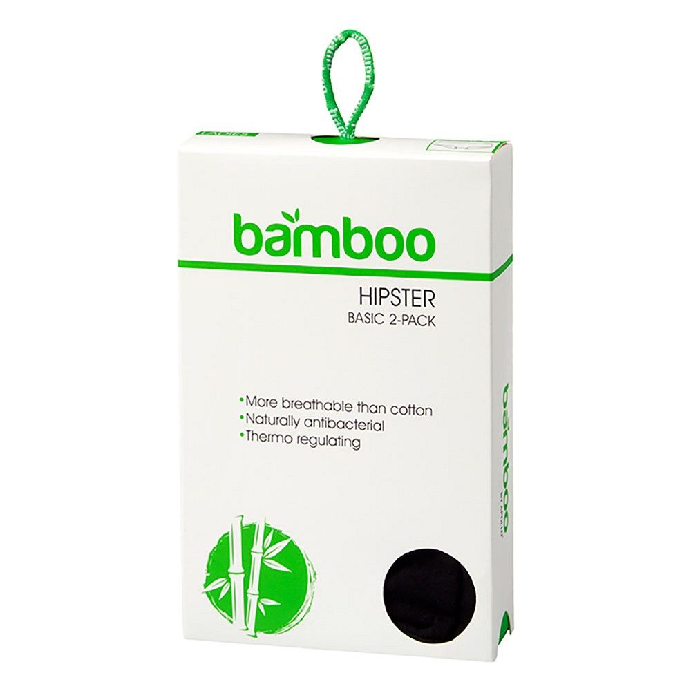 Apollo Hipsters Dames Bamboo Basic Zwart 2-pack