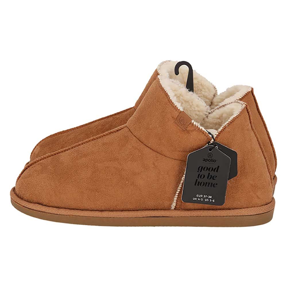 Apollo Pantoffels Dames Boots Suede Cognac