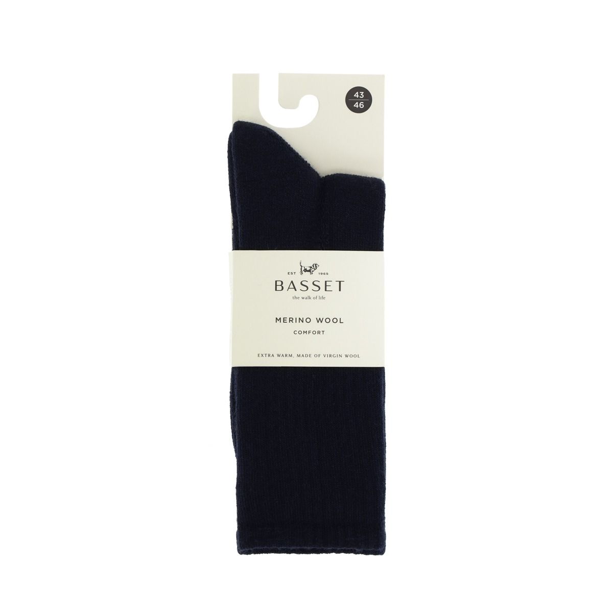 Basset Merinowollen Sokken Comfort Marine