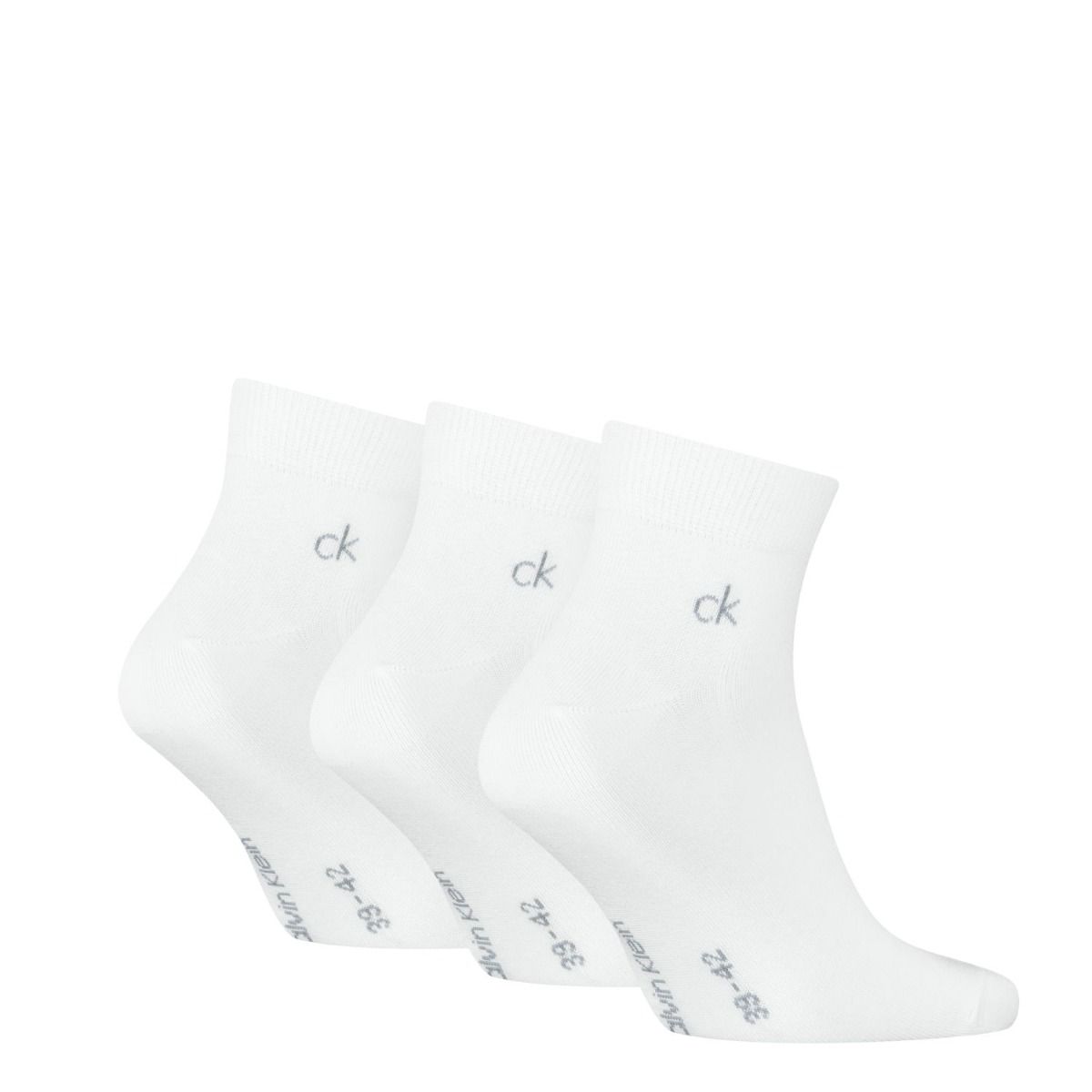 Calvin Klein Quartersokken Heren 3-pack Wit