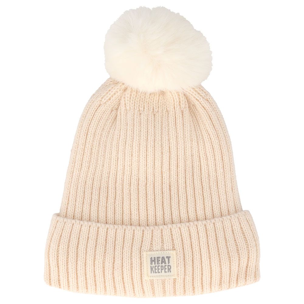 Heatkeeper Thermo Muts met Pompon Dames Off White