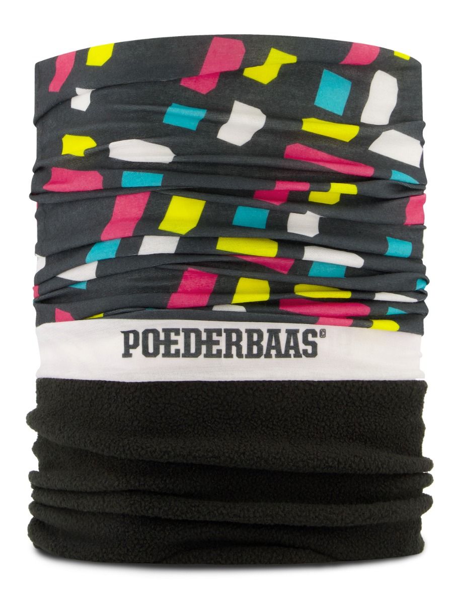 Poederbaas Nekwarmer Zwart Confetti