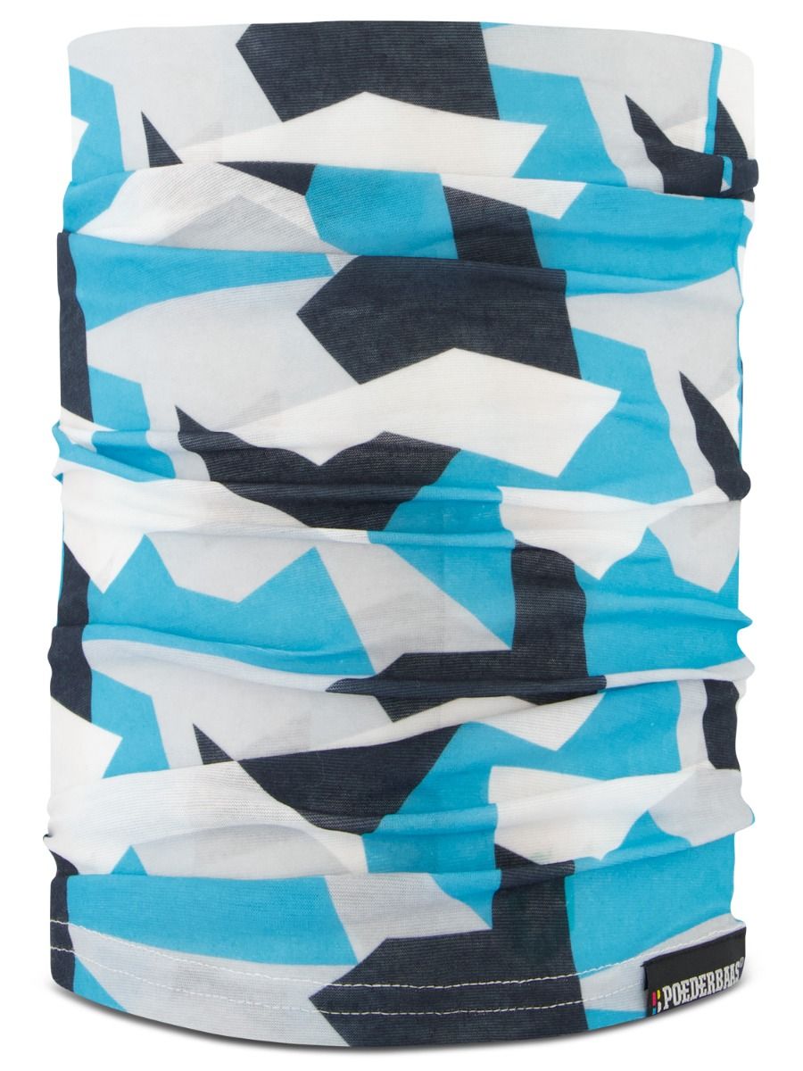 Poederbaas Nekwarmer Blauw / Wit