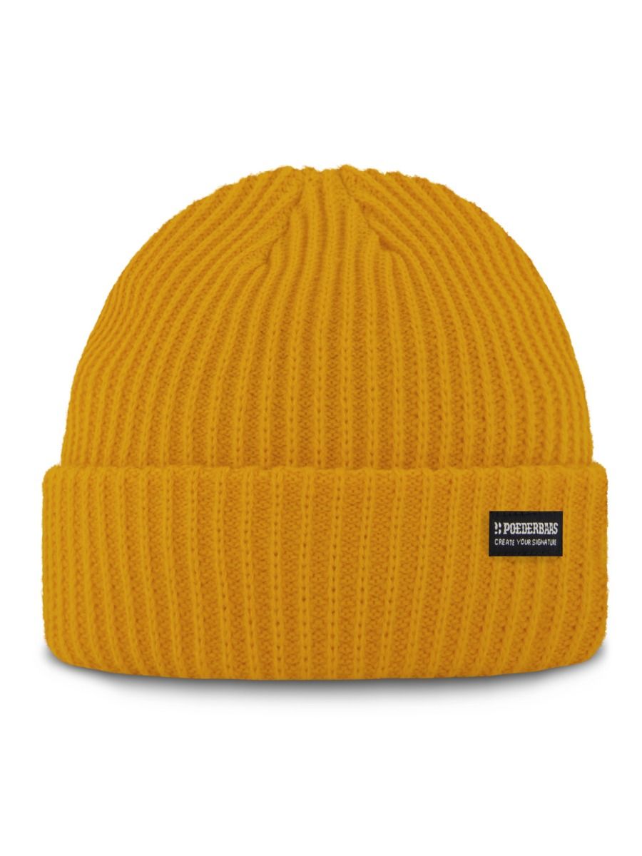 Poederbaas Muts Royal Rib Beanie Yellow