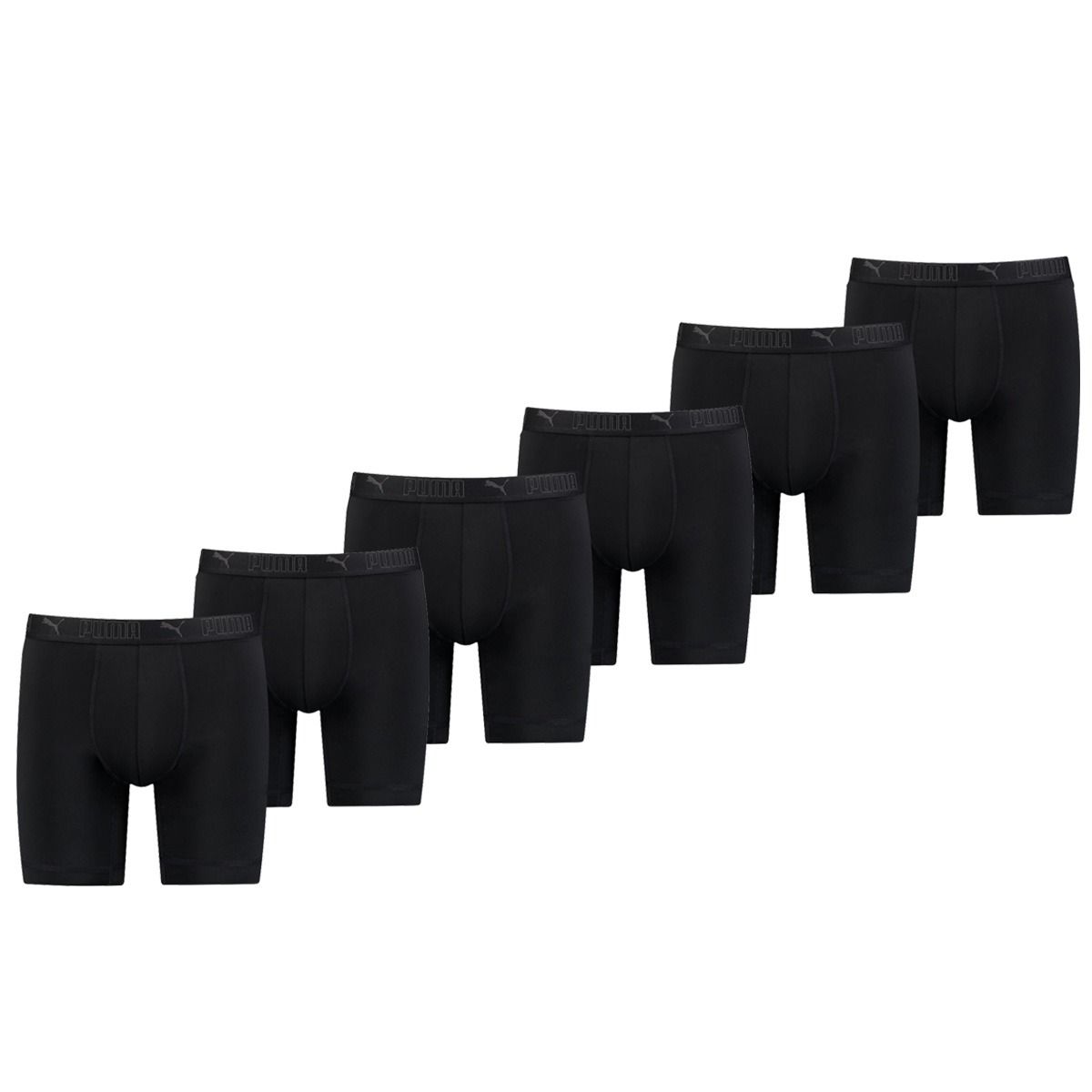 Puma Sport Boxershorts Microfiber Long 6-pack Zwart