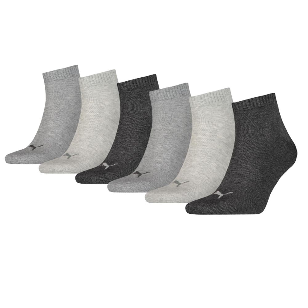 Puma Quarter Sokken Plain 6-pack Antraciet Melange
