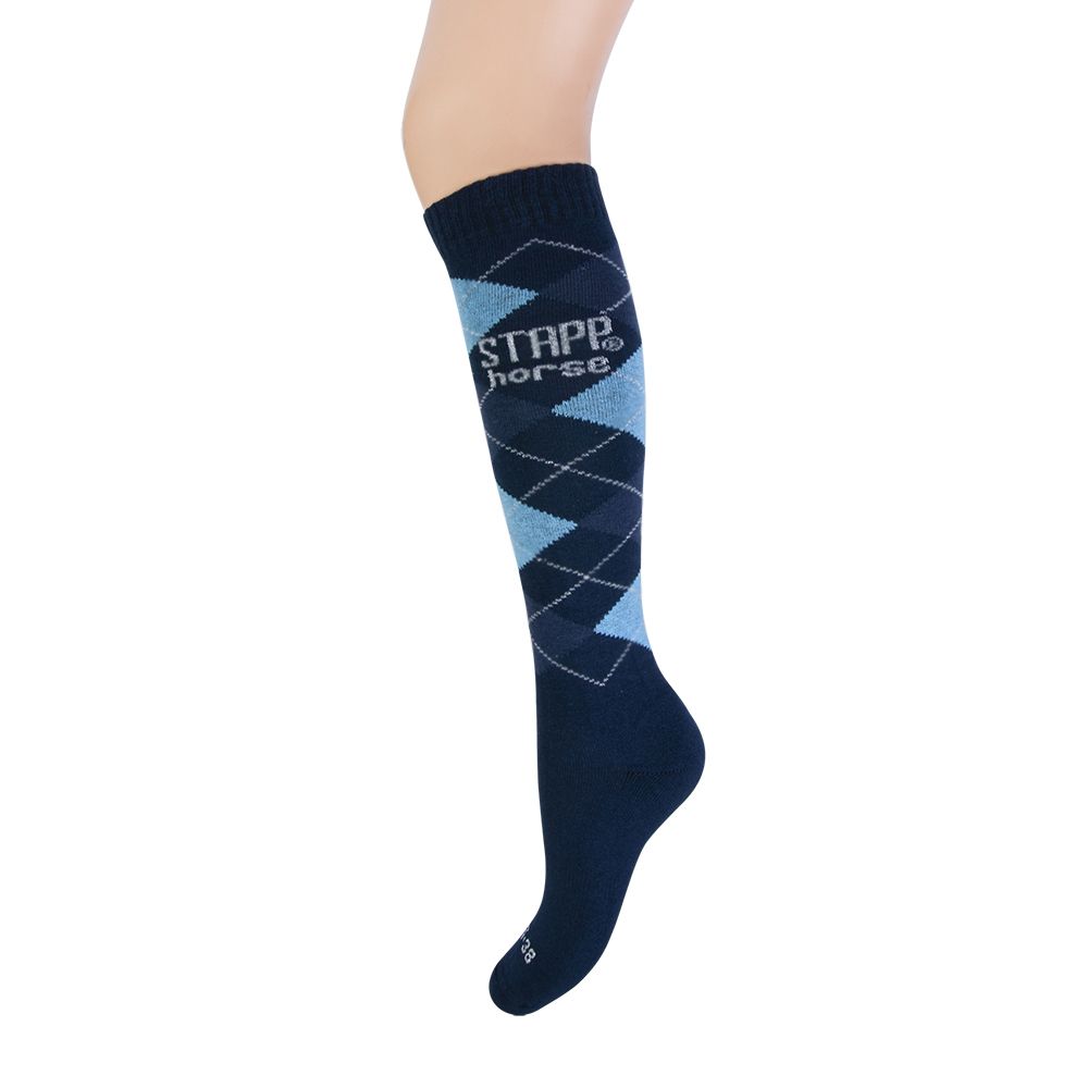 STAPP Horse Paardrijsokken Ruit 4-pack Marine / Lichtblauw / Jeans