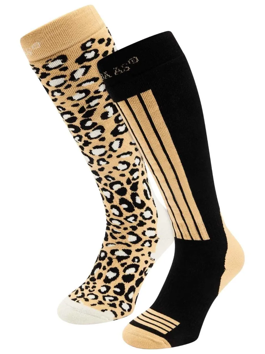 Poederbaas Skisokken Dames 6-pack Black Multi