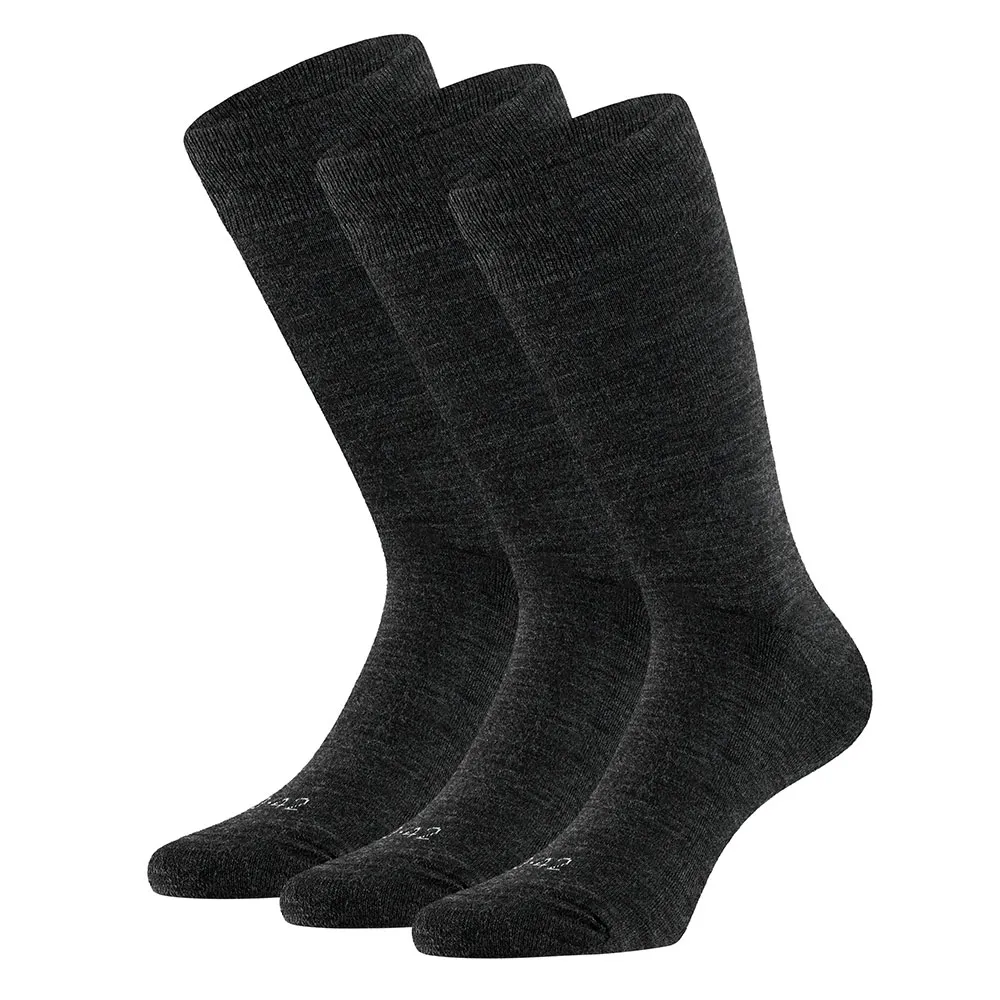 Apollo Merinowollen Sokken Badstof Zool 3-pack Antraciet