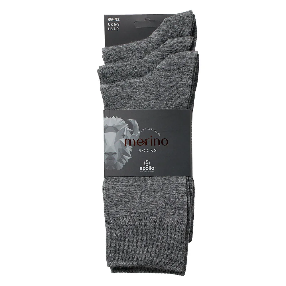 Apollo Merinowollen Sokken 3-pack Medium Grey Melange