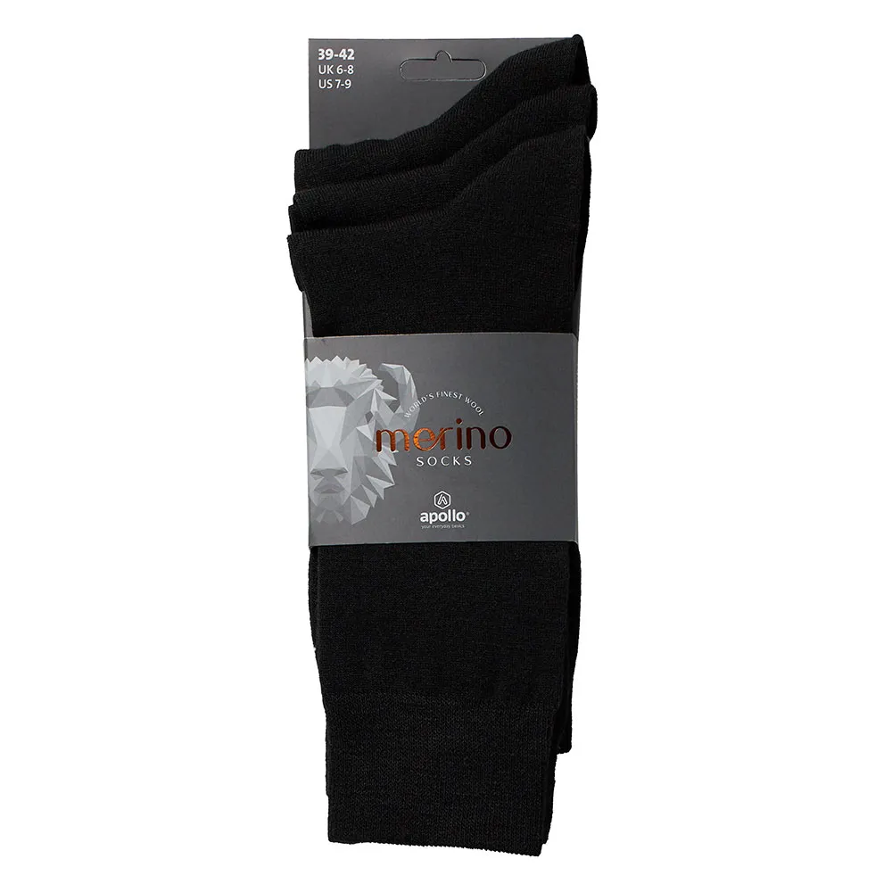 Apollo Merinowollen Sokken 3-pack Zwart