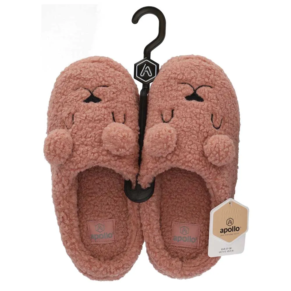 Apollo Pantoffels Dames Teddy Bear Roze