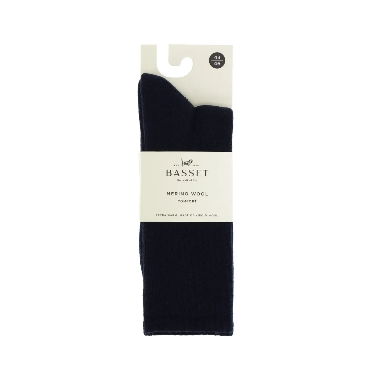 Basset Merinowollen Sokken Comfort 3-pack Marine