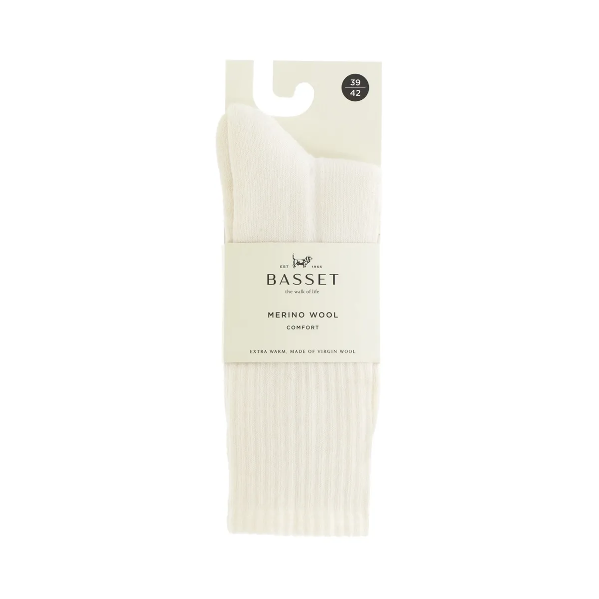 Basset Merinowollen Sokken Comfort Off White