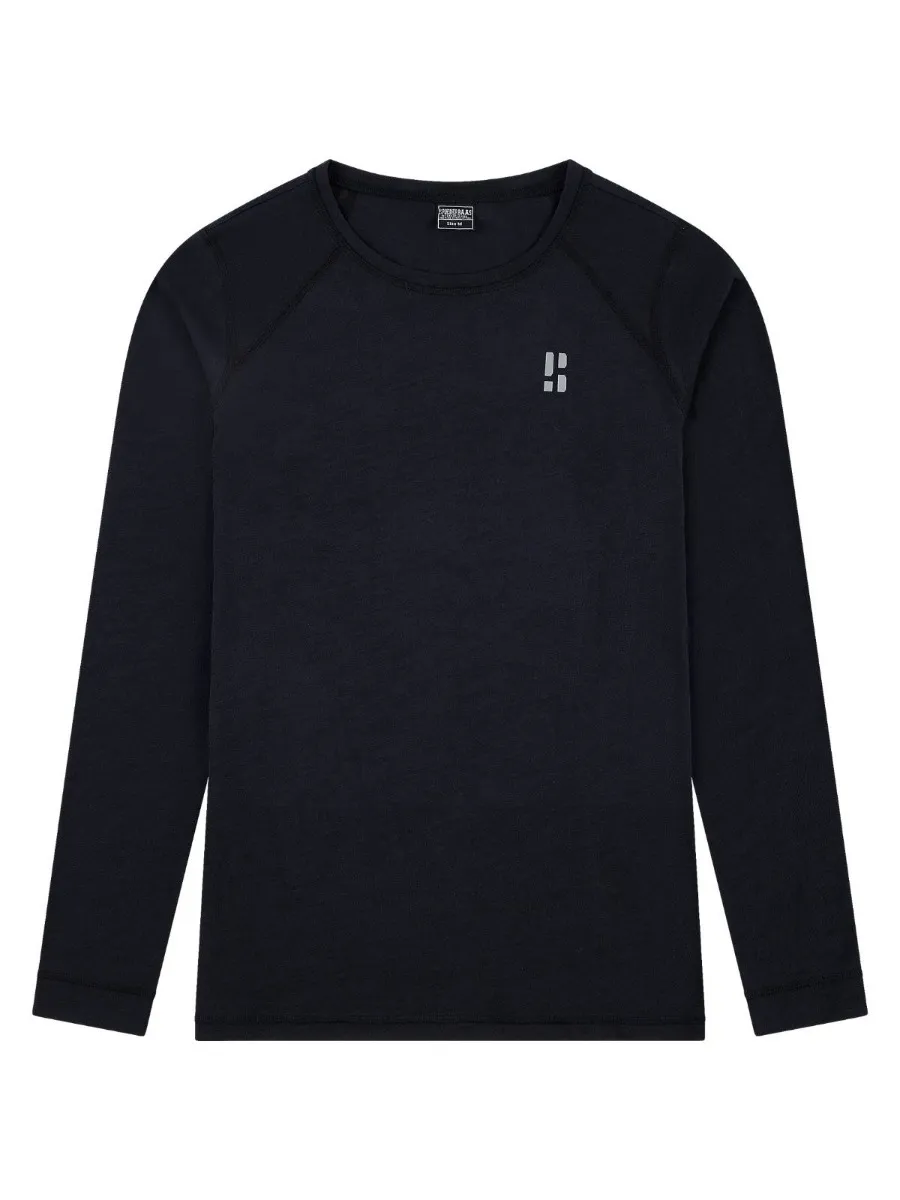 Poederbaas Thermoshirt Merinowol Heren Zwart