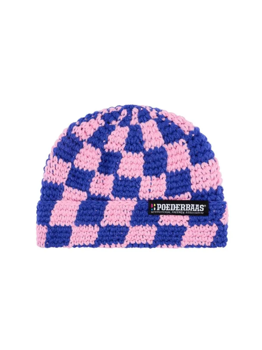 Poederbaas Muts Dames Checkerboard Powder Rose