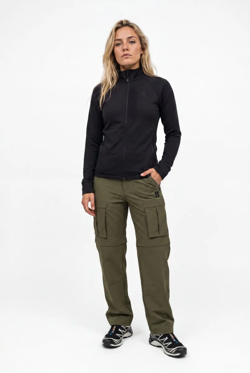 Poederbaas Outdoor Vest Dames Waffle Jacket Zwart