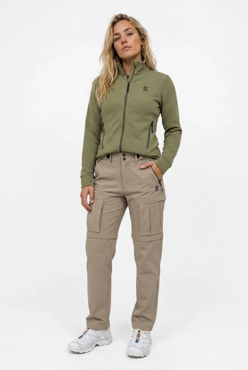 Poederbaas Outdoor Vest Dames Waffle Jacket Olive Green