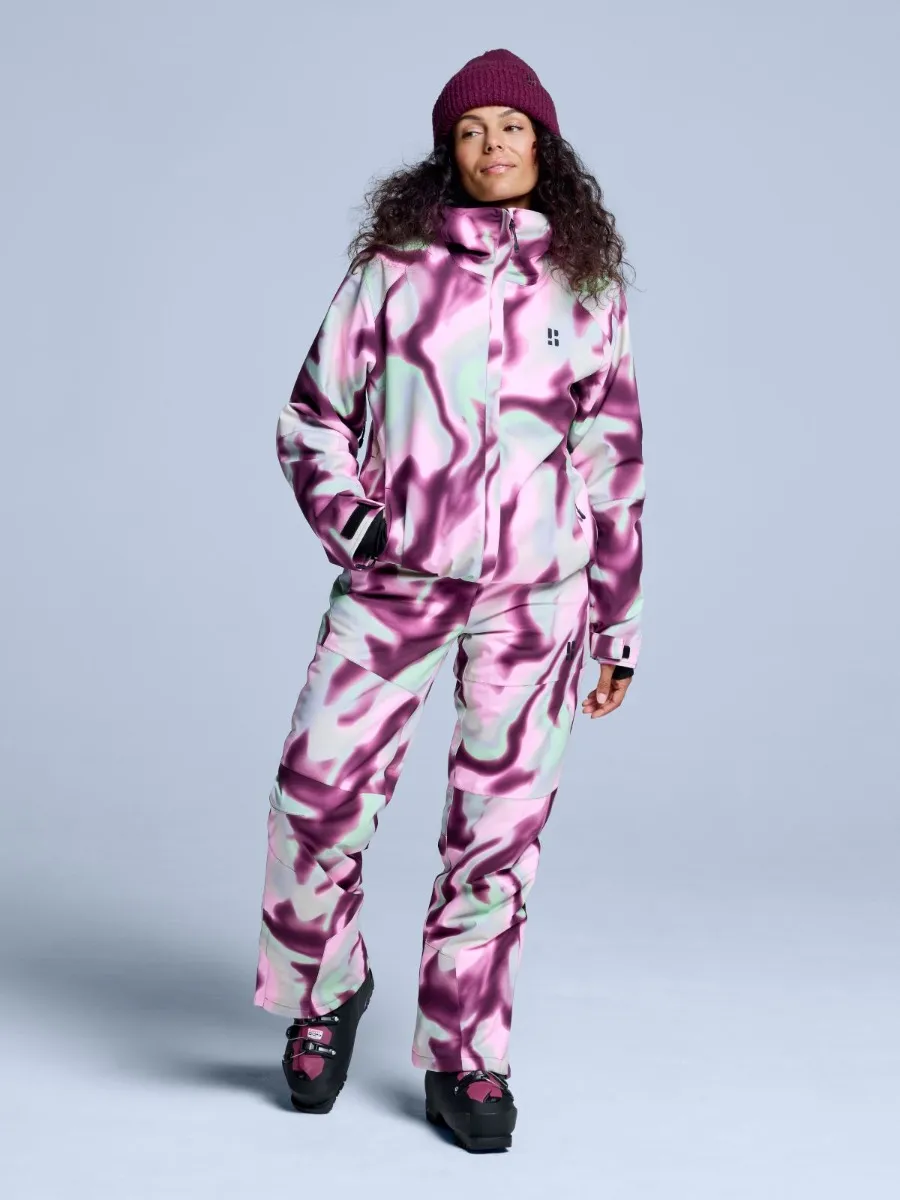 Poederbaas Ski-jas Dames Arty 2L Insulated Tie Dye Pink Multi