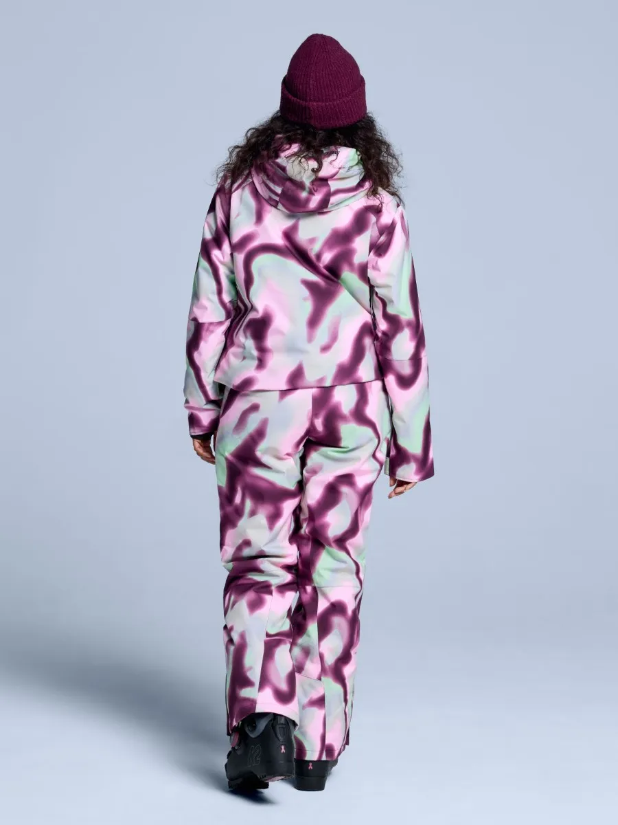 Poederbaas Ski-jas Dames Arty 2L Insulated Tie Dye Pink Multi