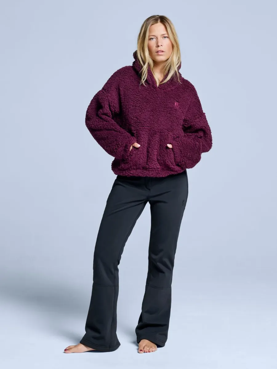 Poederbaas Fluffy Hoodie Dames Four Seasons Bordeaux