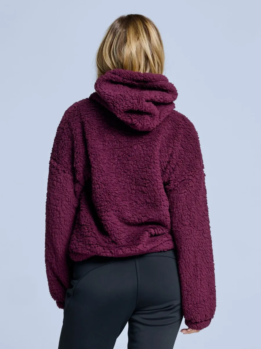 Poederbaas Fluffy Hoodie Dames Four Seasons Bordeaux