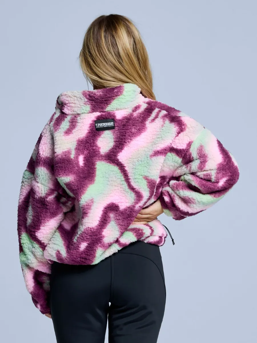 Poederbaas Fluffy Jacket Dames Four Seasons AOP Tie Dye Pink Multi