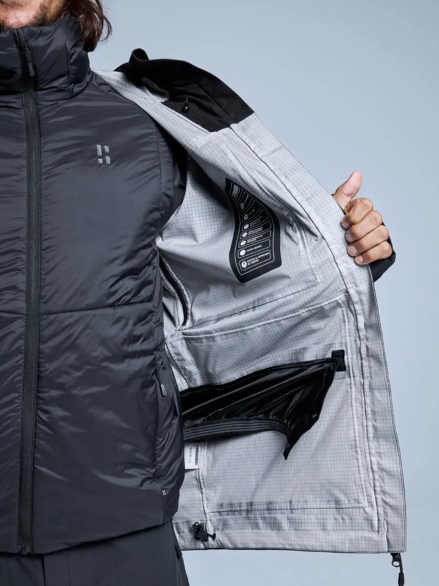 Poederbaas Ski-jas Heren Freeride 3L Hardshell Zwart