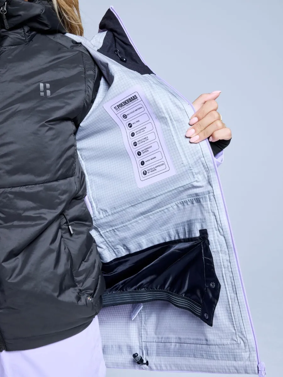 Poederbaas Ski-jas Dames Freeride 3L Hardshell Lila