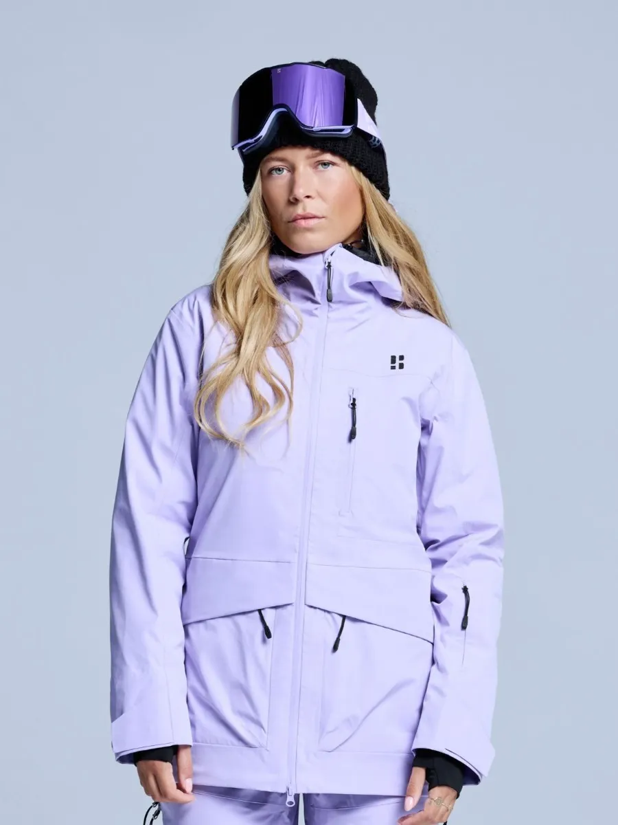 Poederbaas Ski-jas Dames Freeride 3L Hardshell Lila