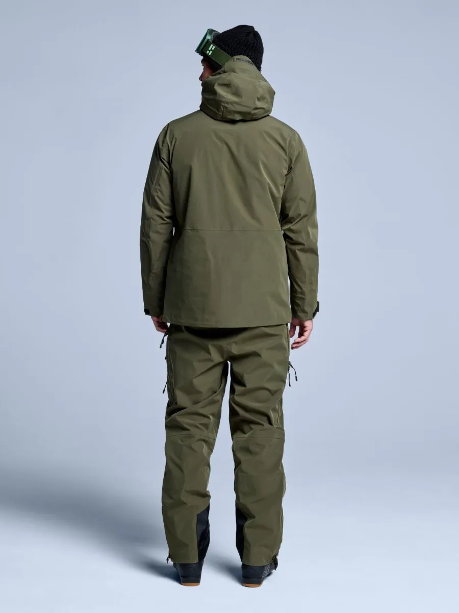 Poederbaas Skibroek Heren Freeride 3L Hardshell Olive Green
