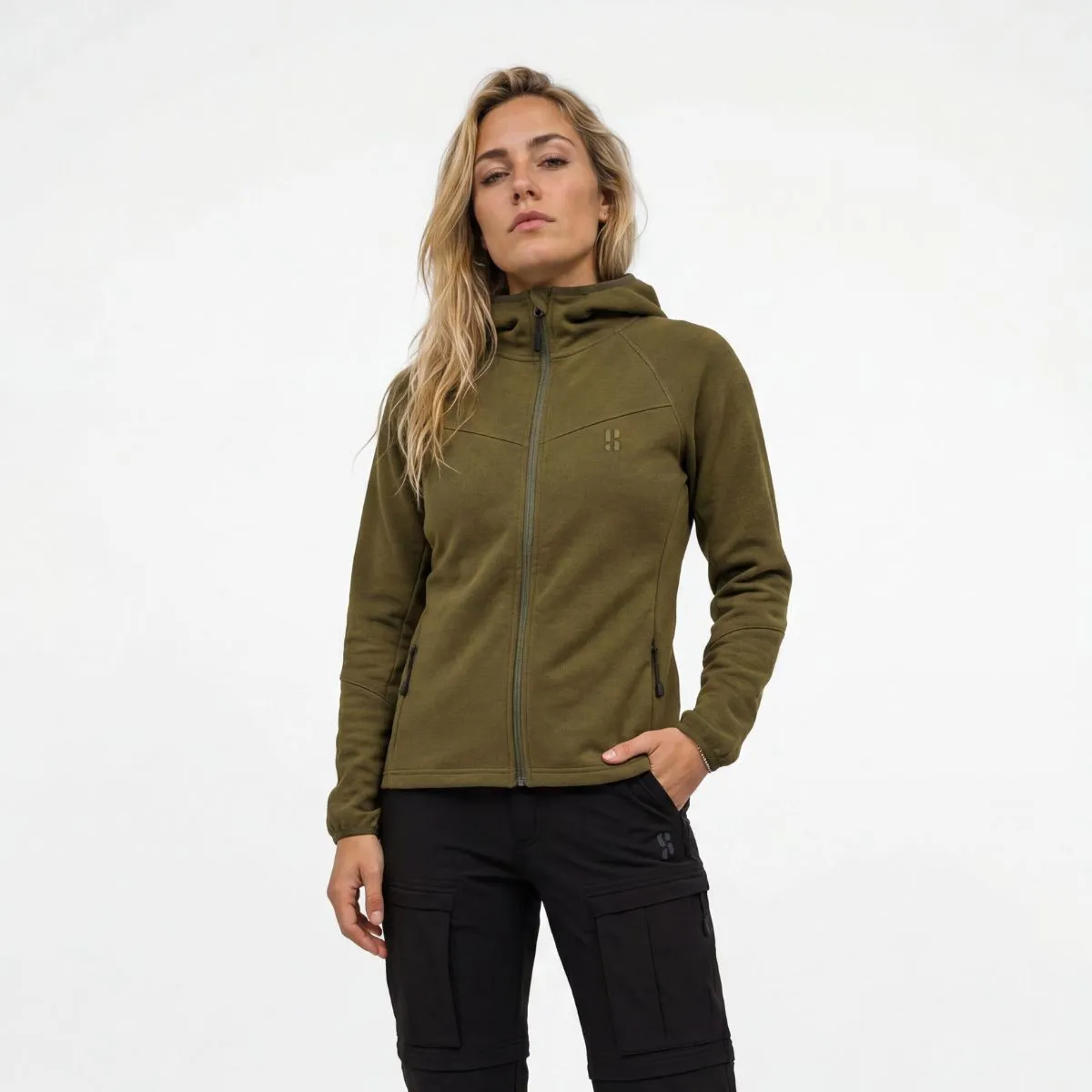 Poederbaas Outdoor Vest Dames Merinowol Olive Green