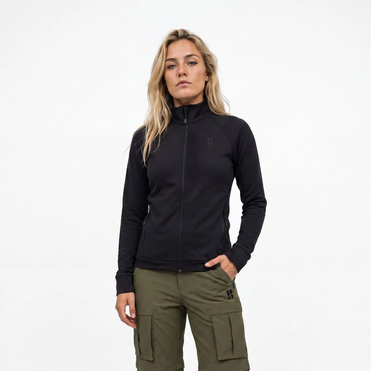 Poederbaas Outdoor Vest Dames Waffle Jacket Zwart