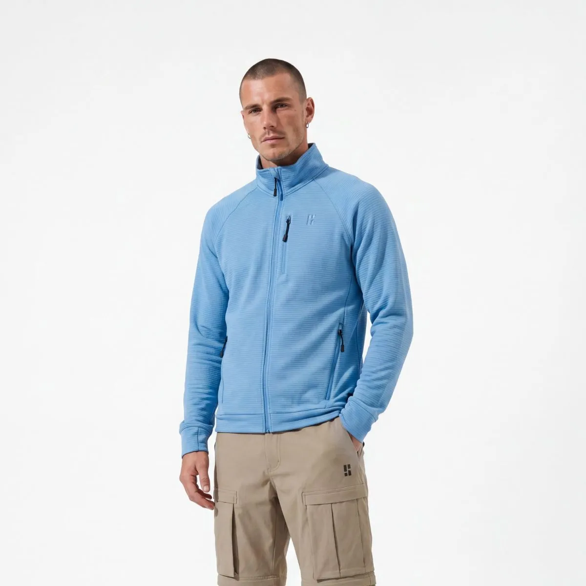 Poederbaas Outdoor Vest Heren Waffle Jacket Blauw