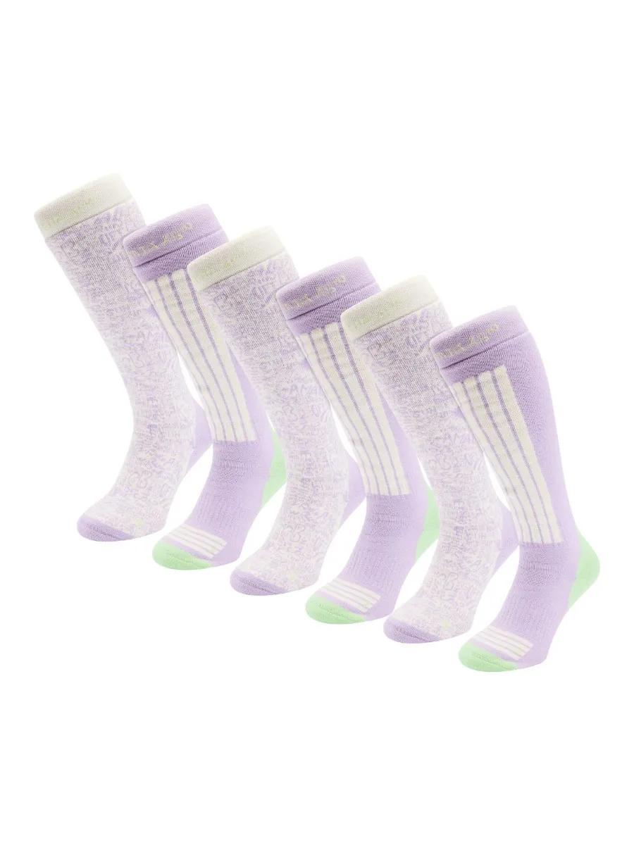 Poederbaas Skisokken Dames 6-pack White Multi