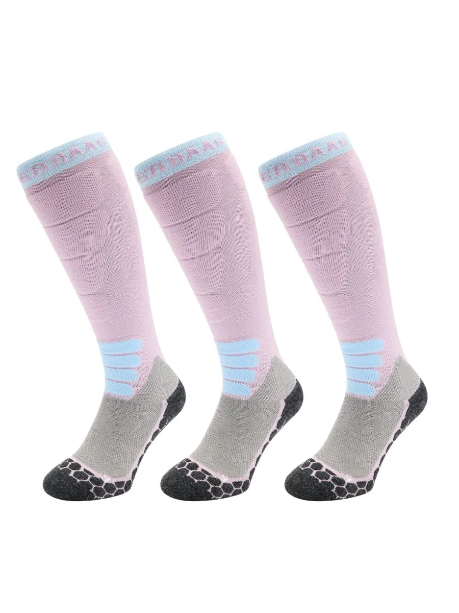 Poederbaas Skisokken Dames Merinowol Pro 3-pack Lila