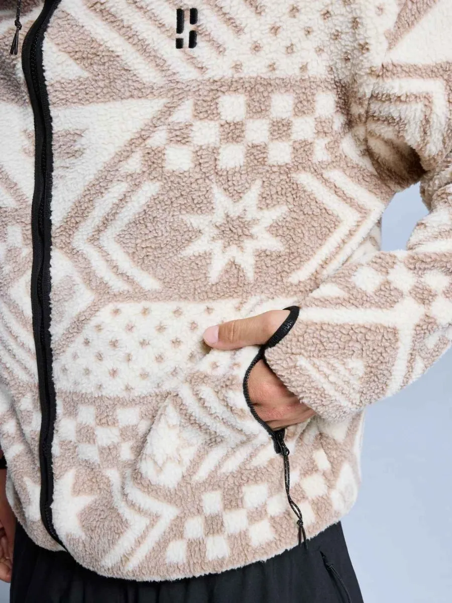 Poederbaas Sherpa Jacket Heren Four Seasons AOP White Multi