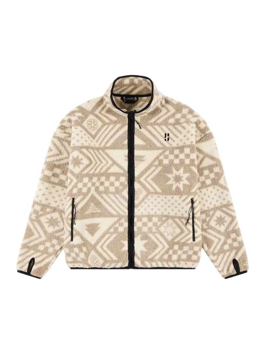 Poederbaas Sherpa Jacket Heren Four Seasons AOP White Multi