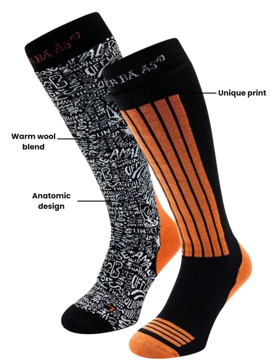 Poederbaas Skisokken 6-pack Oranje